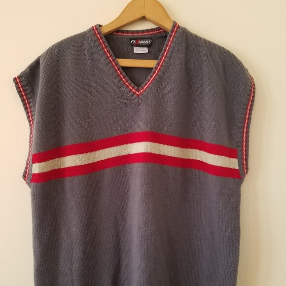 Exhaust Dark Gray V Neck Sweater Vest M - Picture 1 of 7